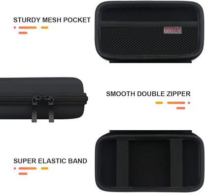 BOVKE Travel Cable Organizer Bag Electronics Accessories Case Portable Travel Gadget Bag for USB Flash Drive, Adapter, Charging Cable, Charger, SD Card, Earbuds, Small Power Bank, Black+Inside Black