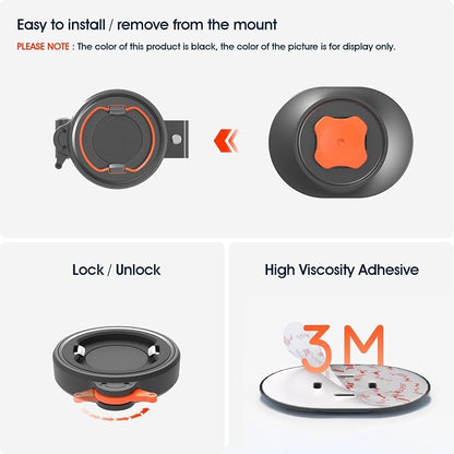 Bike Handlebar Phone Mount with Dual Lock System – Universal Clamp for Scooter, E-Bike, MTB | 3M Adhesive Adapter | CNC Aluminum Holder