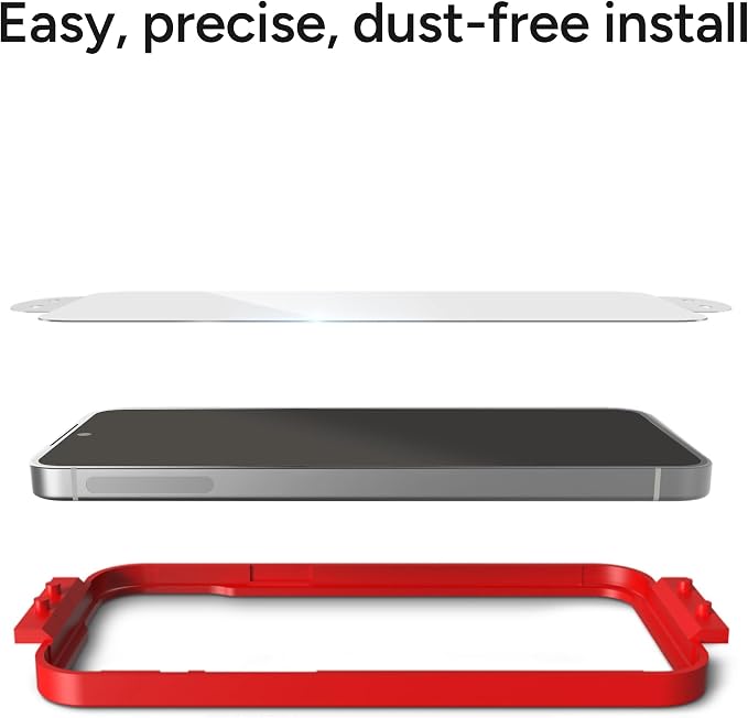 ZAGG Glass+ Samsung Galaxy S25/ S24 Screen Protector – Extreme Impact & Shatter Protection, Scratch-Resistant, Smudge-Resistant, Fingerprint Scanner Compatible, InvisibleShield, Easy Installation