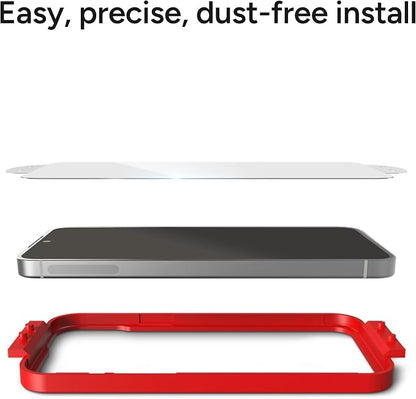 ZAGG Glass+ Samsung Galaxy S25/ S24 Screen Protector – Extreme Impact & Shatter Protection, Scratch-Resistant, Smudge-Resistant, Fingerprint Scanner Compatible, InvisibleShield, Easy Installation