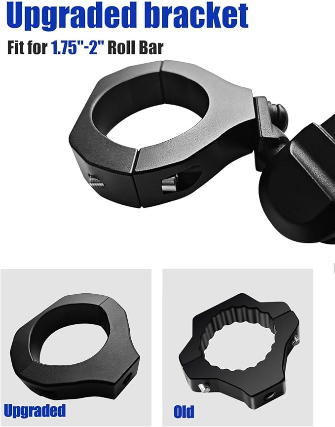 ZIDIYORUO UTV Phone Mount for 1.75"-2" Roll Bar, 360°Rotation UTV Phone Holder with 8 Claws, Aluminum Alloy Heavy Duty Smartphone Holder Hang on to 4.7"-7.1" Devices for Polaris RZR/Can Am X3