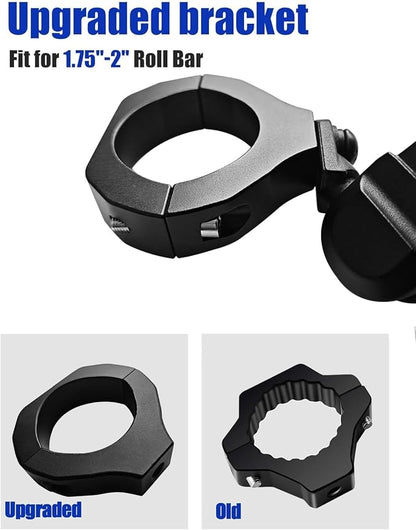 ZIDIYORUO UTV Phone Mount for 1.75"-2" Roll Bar, 360°Rotation UTV Phone Holder with 8 Claws, Aluminum Alloy Heavy Duty Smartphone Holder Hang on to 4.7"-7.1" Devices for Polaris RZR/Can Am X3