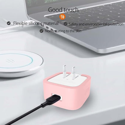 Case for Apple 40W Dynamic Power Adapter,NOUKAJU Silicone Protective Cover,Drop-Proof,Scratch-Proof,Shock-Proof,Protective Case for Apple 40W Charger(Pink)