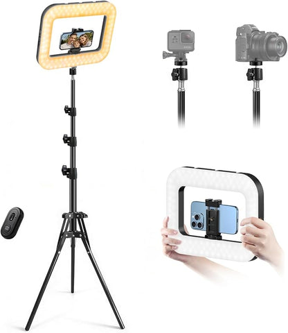 yAyusi Selfie Ring Light Tripod for iPhone, 73" Extendable Selfie Stick Phone Tripod with Light for Cell Phone, Dimmable Tripods Ring Light with Phone Holder and Stand for Video Recording/Live Stream