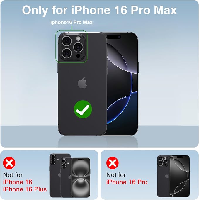 BOPPS Battery Case for iPhone 16 Pro Max with Stand【Support Carplay】 Slim 8500mAh Portable Rechargeable Strong Protective Extended Charger Cover for iPhone 16 Pro Max Charging Case-6.9inch Black