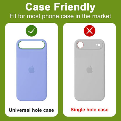 2-Pack Shatterproof Camera Lens Protector for iPhone 17 Air |AR Tempered Glass Strong Adsorption Metal Camera Cover Screen(Silvery)