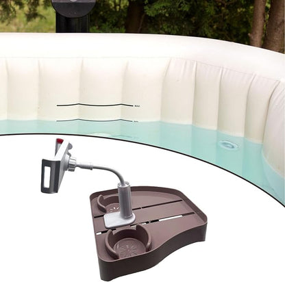 MYCENSE Hot Tub Tray Phone Stand, Waterproof Adjustable Hot Tub Accessories with Cup Holder, Serving Tray for Park, Camping Yard