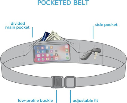 BANDI Running Belt for Women & Men – USA Made No-Bounce Adjustable Waist Pack & Secure Fanny Pack – Fits All Phones, Gels & Essentials – Zipper-Free, Medical Device Friendly