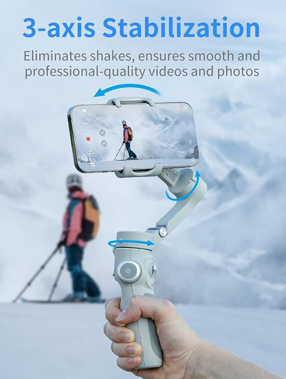Feiyu VB4SE 3-Axis Smartphone Gimbal Stabilizer – Compact Handheld Video Stabilizer with Bluetooth Control, App Shooting Modes, 1300mAh Battery – Compatible with iPhone & Android