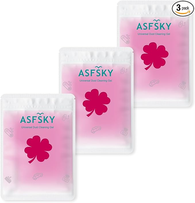 ASFSKY Reusable Car Cleaning Gel with Strong Adhesion - Ideal for Car Interiors (Air Vents, Dashboards, Seat Gaps), Electronics (Keyboards, Laptops, Game Consoles), Home Appliances (3, Rose Red)