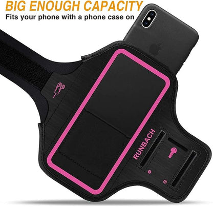 Armband for iPhone 16 Pro Max/16 Plus/15 Pro Max/15 Plus/iPhone 14 Pro Max/14 Plus/13 Pro Max/12 Pro Max/11 Pro Max/Xs Max,Running Exercise Arm Band for iPhone Max (Pink)