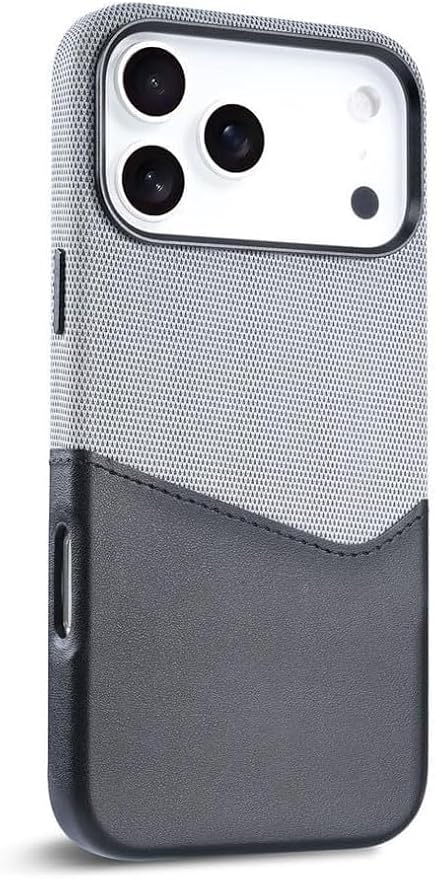 Ultrathin Case for iPhone 17 Pro Max/17 Pro/Air/17, Colorblock Card Slot Leather Back Drop Protection Cover (17 Pro,Green) (17,Gray)