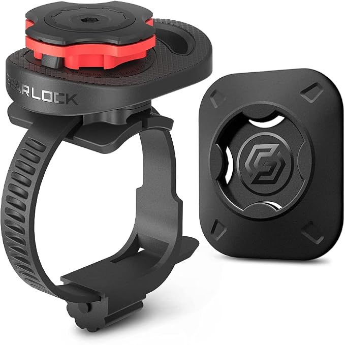 Spigen Life Gearlock Bike Phone Mount/Bike Phone Holder with Universal Adapter for Motorcycle, Classic, Electric, Scooter and Mountain Bike - Compatible with Most Phones