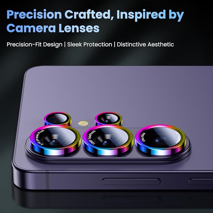 Uyiton for Samsung Galaxy S26 Ultra Camera Lens Protector - [Case-Friendly][Not Easy to Break][Ultra-Thin] Military-Grade Tempered Glass with Aluminum Metal Rear Camera Screen Cover - Colorful