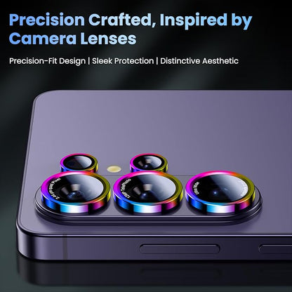 Uyiton for Samsung Galaxy S26 Ultra Camera Lens Protector - [Case-Friendly][Not Easy to Break][Ultra-Thin] Military-Grade Tempered Glass with Aluminum Metal Rear Camera Screen Cover - Colorful