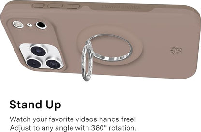 VELVET CAVIAR Compatible with MagSafe Phone Grip 2.0 | Cute Magnetic Ring Holder | Finger Loop Kickstand | Pop On Accessory for iPhone 17, 16, 15, 14, 13, 12 | Cashmere Taupe