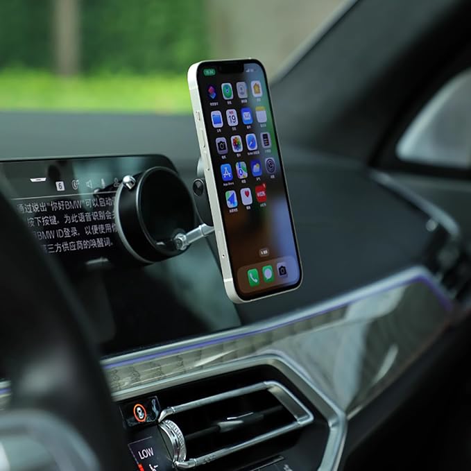 Metal Phone Stand for Desk, Universal Phone Holder with 360 Rotating Arm Foldable Retractable Stand Compatible with Magnetic and Android Phones, Office Accessories (A9)