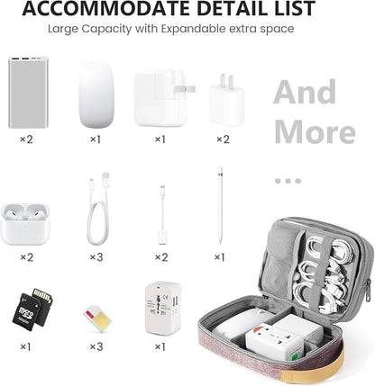 Travelkin Cord Organizer Travel, Cable Organizer For Electronic Accessories | Expandable electronics bag,tech organizer travel case, charger organizer travel case for Card,Usbs, travel essentials