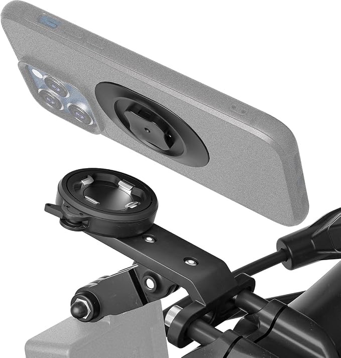 Out-Front Bike Phone Mount – 4-Point Buckle Quick Release | Aluminum CNC Holder with Light/GoPro Mount | Fits 4.0–6.7” Smartphones | Road Cycling