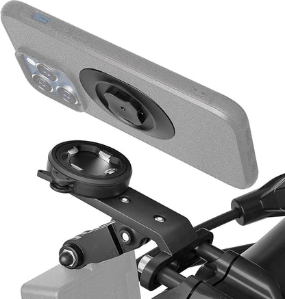 Out-Front Bike Phone Mount – 4-Point Buckle Quick Release | Aluminum CNC Holder with Light/GoPro Mount | Fits 4.0–6.7” Smartphones | Road Cycling