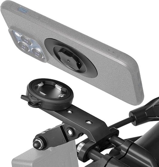 Out-Front Bike Phone Mount – 4-Point Buckle Quick Release | Aluminum CNC Holder with Light/GoPro Mount | Fits 4.0–6.7” Smartphones | Road Cycling