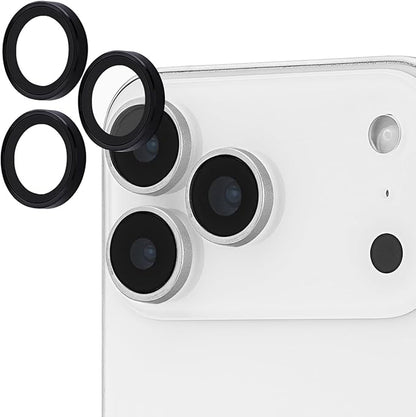 Case-Mate Camera Lens Protector with Aluminum Black Rings for iPhone 17 Pro Max/iPhone 17 Pro - Double Tempered Glass, Anti-Scratch - Ultra HD View with Night Shooting, Case Friendly, Easy Install
