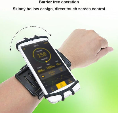 Running Armband 360°Rotatable for 4-6.7 Inch Mobile Phone, Rotatable Running Armband Cell Phone Holder for Running or Walking, Fits All 4-6.7 Inch Smartphones, Great for Hiking Biking Running(Black)