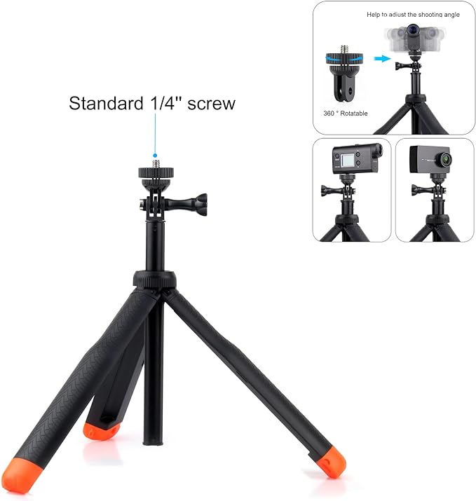 GEPULY Floating Selfie Stick Underwater Hand Grip for GoPro Hero 13, 12, 11, 10, 9, 8, Insta360 Ace Pro 2, DJI OSMO Action 6 5 Pro 4 3 and Most Action Cameras Waterproof Tripod Extendable Monopod