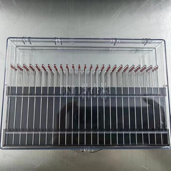 ESD Professional Stainless Steel Gel Swab Sticks for Cleaning Camera Lenses, sensors, PCB, SMT, semiconductors and Particularly Sensitive Electronics. (Red-100Packs, Electrostatic adsorption)