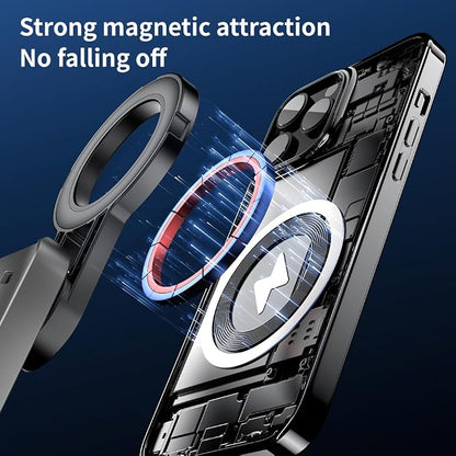 Mini Selfie Stick for iPhone, 4-in-1 Multifunctional 360° Rotation Magnetic Selfie Stick with Remote Control, Small Pocket Tripod Handle Grip Extendable Stand for iPhone Android Phones Recording