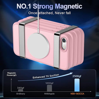 MOCCA Strong Magnetic for iPhone SE Case 2022/iPhone SE 2020 Case/iPhone 7 Case/iPhone 8 Case [Compatible with Magsafe] Slim Thin Translucent Matte Protective Cover Phone Case 4.7'', Pink