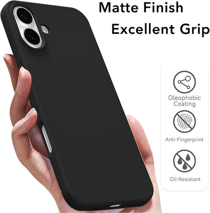 for iPhone 17 Case Silicone Compatible with Magsafe Case, Ultra Slim Thin Magnetic Phone Cases Mag Safe, Cute Soft Rubber Gel TPU Matte Plain Wireless Charging Cover for Women, Black