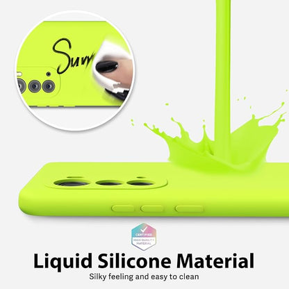 oakxco for Motorola Edge 2022 Phone Case Liquid Silicone Grip Bumper, Fluorescent Bright Solid Color, Cute Thin Slim Soft Rubber TPU Plain Smooth Gel Matte Protective Cover for Women Girl, Neon Green
