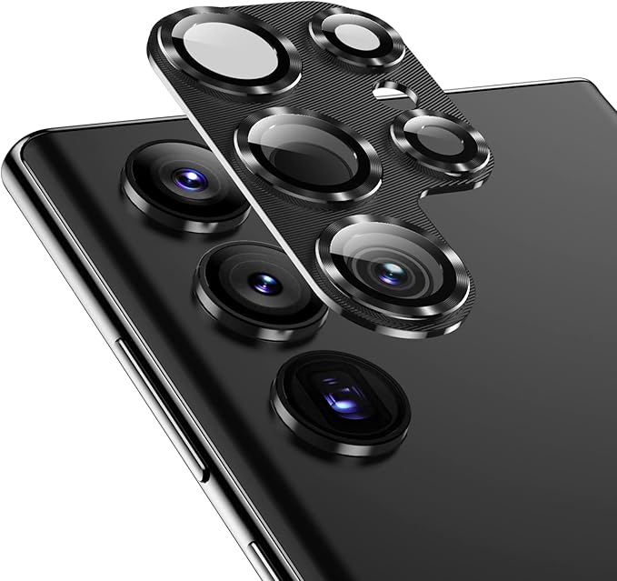 Korecase Camera Lens Protector for Samsung Galaxy S25 Ultra 9H Tempered Glass Camera Film Cover, Strong Adhesion, Metal Anti-Scratch Rear Camera Lens Cover for Samsung S25Ulrta,Black