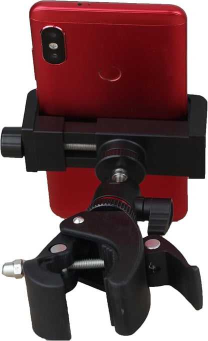Phone Holder with Clamp for Golf Cart Universal Phone Mount Holder for Bicycle, Wheelchair, Stroller Mic Stand Phone Holder
