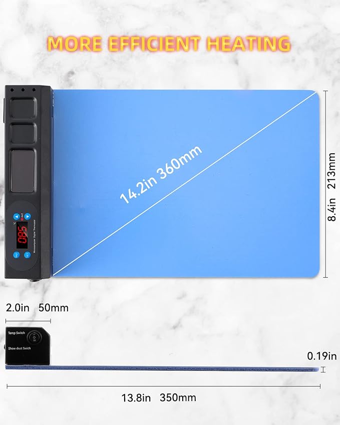 Heating Pad with Built-in Led Light, Fast Heat Plate LCD Screen Separator Machine for Phone Ipad Repair 14.2” Heat Mat Screen Removal Tool with Accessory Storage (110V/220V)