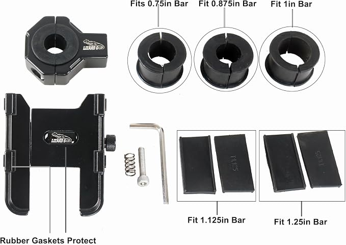 Aluminum Phone Holder for Bike, 360 Rotation, 4.5 to 7 Inch Smartphone, Motorcycle Handlebar Mount Clamp