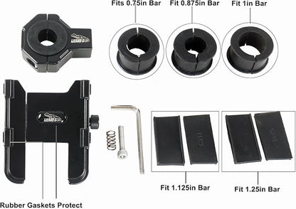 Aluminum Phone Holder for Bike, 360 Rotation, 4.5 to 7 Inch Smartphone, Motorcycle Handlebar Mount Clamp
