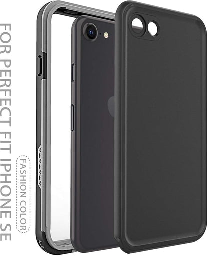 for iPhone 8/7/SE 2020 Waterproof Case with Screen Protector, Life Shockproof Snowproof Phone Case for iPhone 8/7/SE 2020 4.7" (Black)