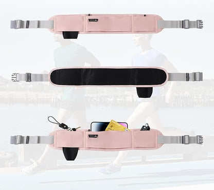 Running Hydration Belt with Water Bottle Holder, Phone Storage (Pink)