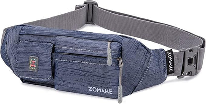 ZOMAKE Small Crossbody Fanny Pack for Women Men, Runner Belt Bag with Adjustable Strap, Water Resistant Waist Bag for Running