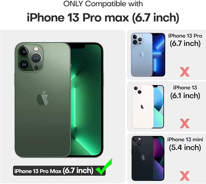 Battery Case for iPhone 13 Pro Max, Upgraded 10800mAh Rechargeable Portable Protective Extended Charger With Wireless Charging Compatible With iPhone 13 Pro Max (6.7 inch) & Carplay - Black