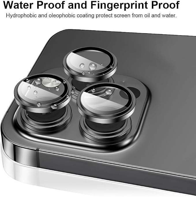 for iPhone 15 Pro/iPhone 15 Pro Max Camera Lens Protector – Anti-Scratch Lens Cover, 9H+ Tempered Glass Camera Screen Cover Protector, HD View w/Night Shoot, Shatterproof, White Titanium