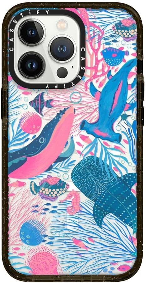 CASETiFY Impact iPhone 13 Pro Case [4X Military Grade Drop Tested / 8.2ft Drop Protection/Compatible with Magsafe] - Under The Sea - Clear Black