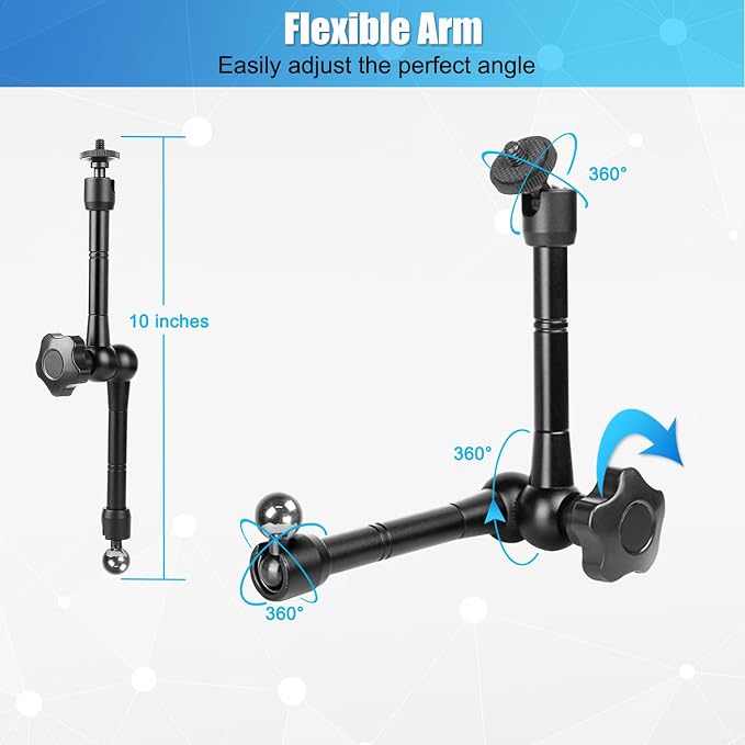 Tablet Holder for Mic Stand, Adjustable iPad Mic Stand Mount, Tablet Holder with Clamp Mount for Pole Desk Kitchen Cabinet, Compatible with 4.7 to 12.9" iPad, iPhone, Android Smartphones