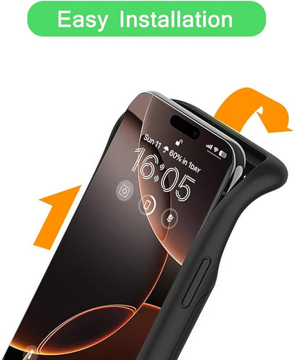 Wireless Charging Case for iPhone 16 Pro Max, 12000mAh High Capacity Portable Rechargeable Battery Case Qi Wireless Charging with iPhone 16 Pro Max (6.9 inch) Extended Battery Charger Cover(Black)