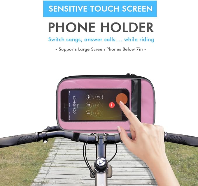Bike Handlebar Bag - Front Basket with Bike Phone Mount, Bicycle Cooler Pouch Pack for Kids Girls Boys Men Women