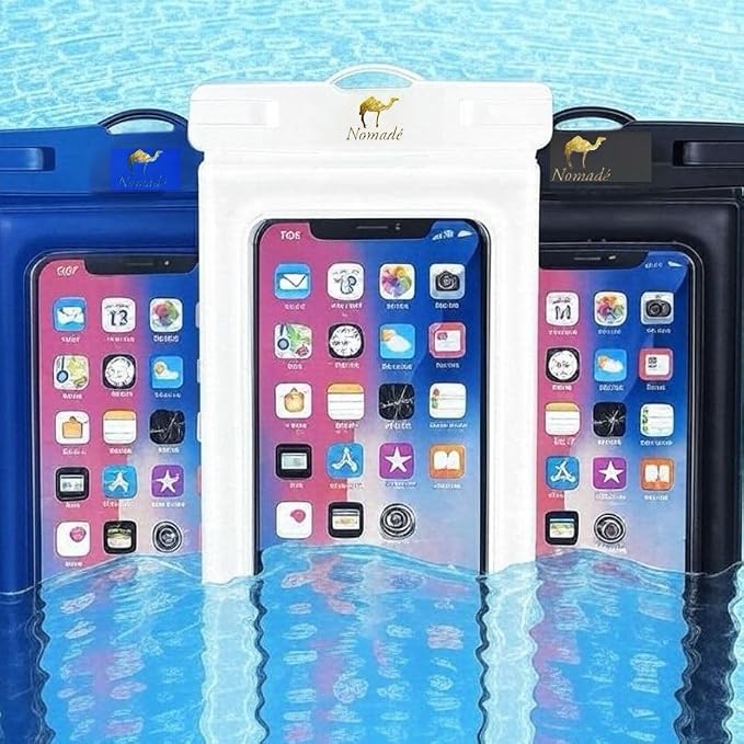 Nomade - Premium Waterproof Floating Phone Case Bag - Fully Waterproof Phone Pouch - Fully Adjustable Lanyard - Universal Phone Size Compatibility - 7 Inch Touch Screen - Fits All Brands