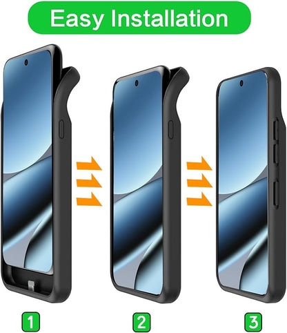 Battery Case for Pixel 9/10 Pro XL, Upgraded 10000mAh Battery Pack Rechargeable Charger Case with Wireless Charging Compatible for Pixel 9/10Pro XL(6.8 inch) External Charging Cover(Black)