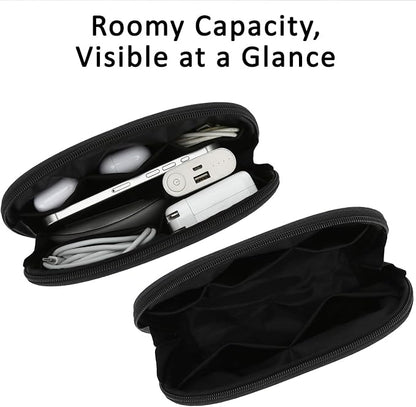 E-Tree Small Tech Pouch Organizer Bag (7.8" x 5") – Travel Electronics Accessories Case for MacBook Charger, USB-C Adapter, Cables, Power Bank, Mouse, SSD, Dongle & Hub | Foam Padded
